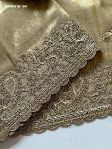 Sari en soie douce de qualité supérieure avec motif jacquard et bordure en broderie de paon Zarkan-Multi Cording - Fournisseur indien - Product Image 6