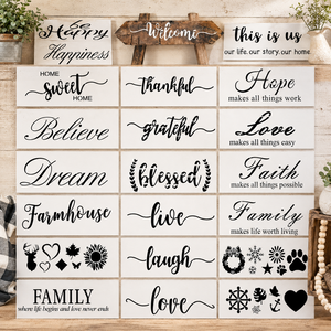 22 Plantillas de Letras Cursivas Reutilizables para Decoración Rústica, Moldes para Pintar en Madera, Letreros, Paredes, Manualidades DIY para el Hogar - Product Image 1