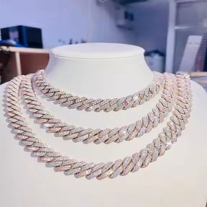 Moissanite Stones Prong Cuban Link Chain Necklace Solid 925 Sterling Silver Gold Rhodium Finish PASSES DIAMOND Tester Gift - Product Image 4