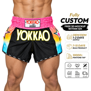 Herren Maßgefertigte Muay Thai MMA Shorts Sublimationsdruck Atmungsaktiv Schnelltrocknend 100% Polyester - Product Image 1
