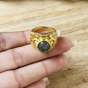 New Arrival Boho Brass <b>Labradorite</b> <b>Ring</b> Filigree Design1 8k Gold Plated <b>Ring</b> Chunky Statement Cock Tail Wholesale <b>Ring</b> For Women - Product Image 6
