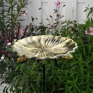 Baño para Pájaros de Jardín, Decorativo, de Metal, con Soporte, para Patio, Balcón, Comedero de Agua para Pájaros Silvestres - Product Image 5