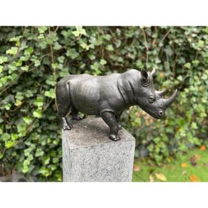 Sculpture de rhinocéros en bronze personnalisable, artisanale, durable, style vintage, pour décoration, prix avantageux. - Product Image 5