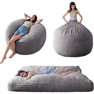 Oval Memory Foam Corduroy <b>BEAN</b> <b>BAG</b> Soft Comfort Living Room Bedroom RELAX CHAIR Modern Vietnam MD19 - Product Image 1