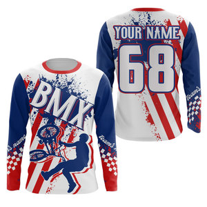 Moto <b>Skull</b> Design Men's Long Sleeve Motocross Racing Jersey Full Sublimation Print Quick Dry High Quality % Polyester Custom - Product Image 1