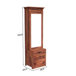 โต๊ะเครื่องแป้งไม้มะม่วงแบบปรับเปลี่ยนได้พร้อมกระจกแบบพลิกขึ้นได้ - Product Image 5