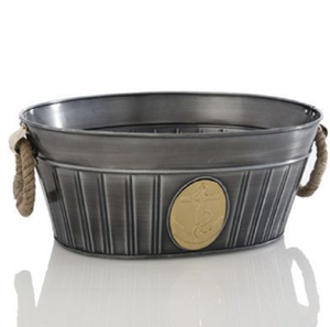 Classic Hammered Galvanized Metal Ice <b>Bucket</b> Beverage Holder Oval Bright Finish Durable Portable 5L Capacity Wholesale Prices - Product Image 2