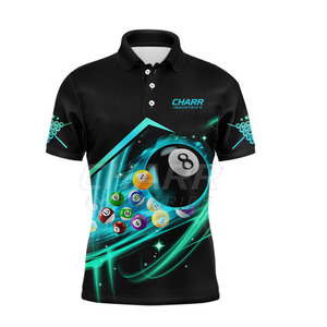 Chemise de billard professionnelle respirante et légère pour équipes de billard, grande taille, 100 % polyester, antibactérienne - Product Image 2