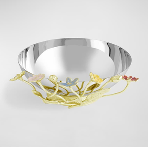 Cuenco de metal para servir, intrincadamente grabado con motivos tradicionales de pavo real. Disponible a precios de mayorista para cenas festivas. - Product Image 2