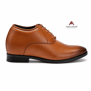 Chaussures habillées Oxford montantes Asken Atelier pour hommes, en cuir premium respirant, à lacets, avec talon compensé invisible, idéales pour le bureau et les occasions formelles - Product Image 3