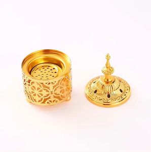 Brûleur à Bakhoor de Luxe Doré, Porte-Encens Arabe Oud, Mabkhara Décorative en Métal, Brûleur de Parfum d'Ambiance pour la Maison - Product Image 1