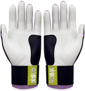 Gants de frappe de baseball en cuir haut de gamme Adiha Impex, entièrement blancs, fermeture auto-agrippante, unisexe, adulte, entraînement, toucher doux, durables - Product Image 2