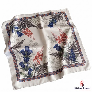 Luxury Printed Silk Scarf for Women Square Headscarf Lightweight Fashion Textile OEM ODM Manufacturer Madeira Custom - Product Image 6