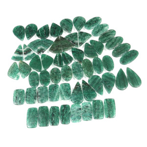 Pierre naturelle paire d'aventurine verte Mix Shape Loose Gemstone Cabochon pierre précieuse de guérison Toutes les formes Cabochon - Product Image 3