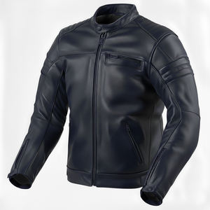Nouvelle veste de motard matelassée en cuir 100 % véritable pour homme, style rétro vintage rouge, zippée, collection 2026 - Product Image 5