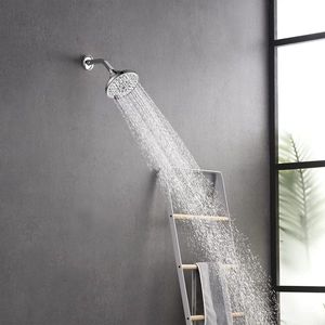 6 <b>Spray</b> <b>Settings</b> High Pressure 5\" Rain Fixed Chrome Adjustable Showerhead Anti-Clogging Nozzles LO - Product Image 5