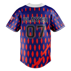 Wholesale Baseball Jersey Sublimated Print Polka Dot Pattern Moisture Wicking 100% <b>Polyester</b> Short Sleeve Adult Regular Fit - Product Image 3