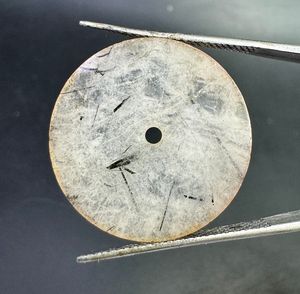 Natural <b>Black</b> Rutile Quartz 24.50mm x 1.50mm Unique Gemstone <b>Watch</b> Dial Custom <b>Watch</b> Face - Product Image 3