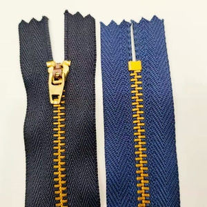 Fermeture éclair métallique en laiton pour jeans, accessoires de vêtements en gros, fermeture éclair personnalisée à extrémité fermée pour jeans - Product Image 4