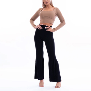 Pantalon évasé large en velours côtelé pour femme, écologique, séchage rapide, respirant, coupe oversize, idéal pour l'été et le jogging - Product Image 6