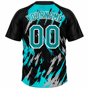 Maillot de baseball personnalisé Sinewy en polyester sublimé, anti-humidité, à manches courtes, unisexe, pour adulte, avec nom et numéro - Product Image 3