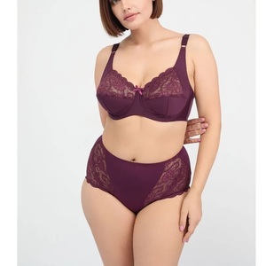 Conjunto de sujetador con aros y copa completa estilo francés personalizado con estampado floral, ultrafino, talla 32, bralette ajustable para mujer. - Product Image 1