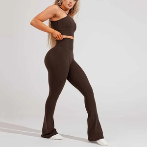 Conjunto Deportivo de Yoga de 2 Piezas para Mujer, Estilo Moderno, Cintura Alta Elástica, Ropa Deportiva, Ropa de Entrenamiento, Secado Rápido, 100% - Product Image 3