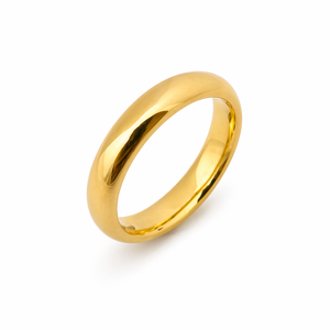 Mens 18KT Yellow Gold Classic Plain Wedding Band <b>Ring</b> High Polish Smooth Dome Comfort Fit Minimalist Daily Wear Gift Jewelry - Product Image 2