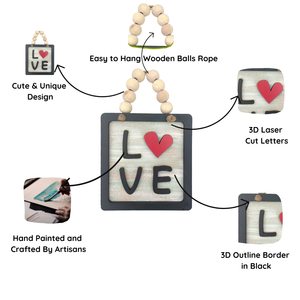 <b>Rustic</b> Wooden LOVE Sign Board for <b>Home</b> <b>Decor</b> Gifts Decorative LOVE Tabletop Accent for Bedroom Living Room Balcony - Product Image 4