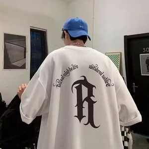 Camiseta de Algodón 100% Personalizada con Estampado, Cuello Redondo, Diseño Personalizado, Camiseta para Hombre con Hombros Caídos - Product Image 1