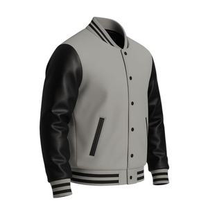 High Quality OEM 100% Wool Blank Varsity Jacket with Stand Collar Customizable <b>Extra</b> <b>Large</b> Embroidery Eco-Friendly Streetwear - Product Image 5