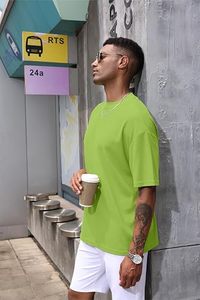 Heavy Weight 100% Cotton Oversized T-Shirt <b>Men</b> 220 Grams Shoulder Custom Printing Hip Hop <b>Plus</b> <b>Size</b> 100% Cotton Blank Boxy <b>Men's</b> - Product Image 2