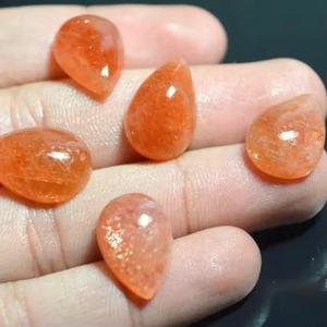 อัญมณีกึ่งมีค่ากึ่งหลวมที่ผ่านการตรวจสอบผู้ผลิตลูกแพร์ซันสโตนขนาด5มม. 7มม. ธรรมชาติคุณภาพสูง - Product Image 3