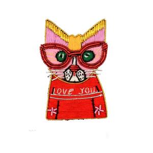 Broche de alambre hecho a mano con diseño de pájaro, insignia decorativa bordada, parche de tela personalizado, pin para accesorios de moda para chaquetas de mujer - Product Image 3
