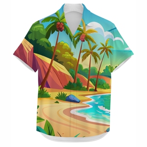เสื้อเชิ้ตชายหาดสำหรับผู้ชาย งานพิมพ์ลายแบบซับลิเมชั่นคุณภาพสูง เนื้อผ้าโพลีเอสเตอร์น้ำหนักเบา นุ่มสบาย เหมาะสำหรับวันพักผ่อน รีสอร์ท ลำลอง ชุดฤดูร้อน - Product Image 6