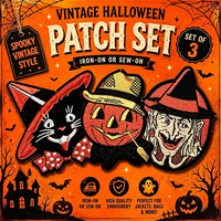 Ensemble de patchs brodés personnalisés pour Halloween, pack cadeau, collection de badges thermocollants pour vêtements, vestes, sacs, décoration DIY, fournisseur OEM