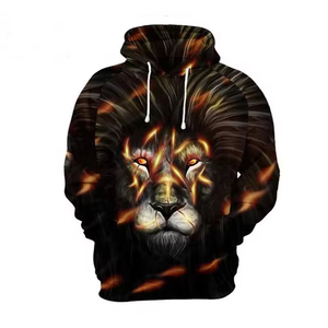 Sweat à capuche décontracté pour homme, motif uni, en molleton 100 % coton, design streetwear, idéal pour l'hiver - Product Image 2