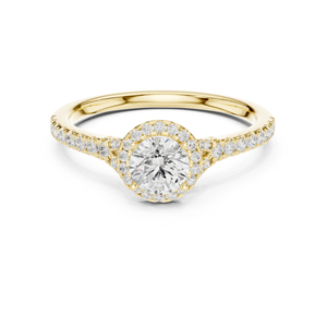 แหวนทองคำขาว 14K ประดับเพชรทรงกลมเพาะเลี้ยงในห้องปฏิบัติการสำหรับผู้หญิง สวมใส่ได้ในที่ทำงาน |   เพชรที่เพิ่งเพาะเลี้ยง - Product Image 3