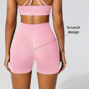 <b>Seamless</b> Breathable Yoga <b>Set</b> Women Sports Bra <b>and</b> High Waist Shorts <b>Leggings</b> Active Wear Gym Training Outfit Spandex/Nylon - Product Image 5