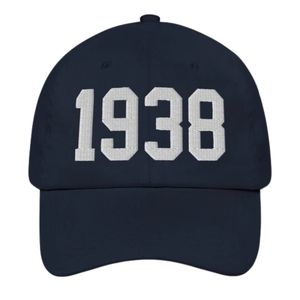 หมวกปักลายปี 1938 หมวกเบสบอลปรับขนาดได้ งานปักคุณภาพสูง หมวกกีฬาลำลองสำหรับทุกเพศ เหมาะสำหรับกิจกรรมกลางแจ้ง แฟชั่นขายส่ง - Product Image 1