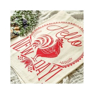 Sublimación personalizada bordada a mano 100% algodón puro gran oferta Simple esquina pequeña limpieza ecológica cocina paños de cocina - Product Image 2