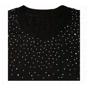 Rhinestone Solid <b>T</b>-<b>Shirt</b> Crew Neck Short Sleeve Oversized 100% Cotton Quick Dry High Quality Washed Party Club <b>Festival</b> Hip Hop - Product Image 3