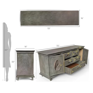 Aparador Moderno de Tamaño Completo con Detalles de Espejo, Hecho de Madera de Mango 100% Sólida, con un Diseño Elegante y Construcción Duradera - Product Image 6