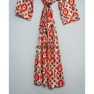 Kimono de algodón estampado a mano con estampado floral indio y cierre con cordón, transpirable para todas las estaciones. - Product Image 5