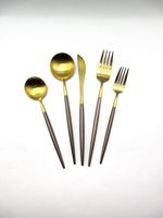 Ensemble de couverts en acier inoxydable doré de qualité supérieure, style européen, durable, compatible lave-vaisselle, pour restaurants, location de mariage, vente en gros