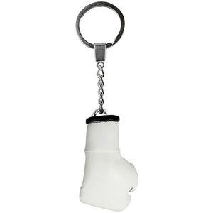 Llavero de guante de boxeo de cuero blanco con diseño de cordones, unisex, de cuero sintético, llavero de guantes de boxeo - Product Image 4