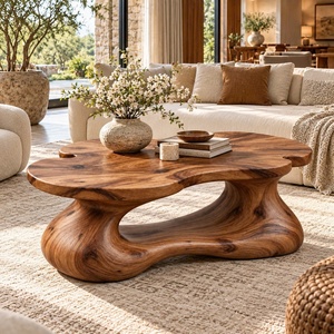 Luxali Modern Solid Wood Coffee <b>Table</b> Living Room Handmade Natural Eco-Friendly Durable Easy Clean Antique Decor Home Furniture - Product Image 1