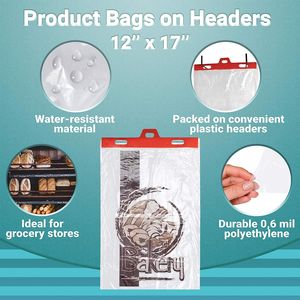 Bolsas de panadería de polietileno impresas ultrafinas de 12x17 LP Header Pack 2000 0,6 Mil de espesor para panaderías domésticas e industrias alimentarias - Product Image 5