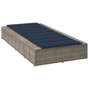 Chaise longue de patio réglable en rotin PE gris avec accoudoirs standard pour se prélasser au soleil - Product Image 5