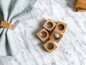 Anneaux de serviette en bois naturel, prix bas, ensemble élégant de porte-serviettes pour la décoration de table et l'usage domestique - Product Image 6